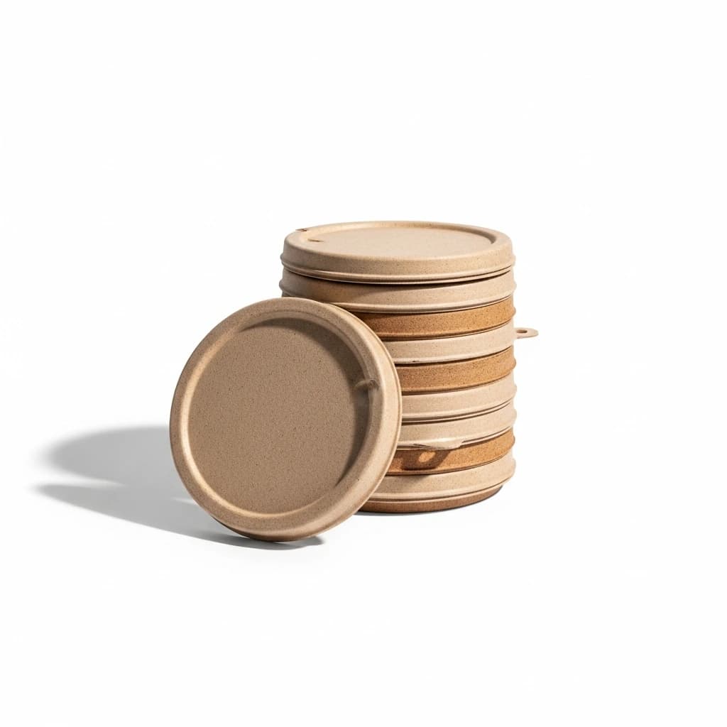 Eco-Friendly Sugarcane Bagasse Lids for 24oz and 32oz Bowls | 500 Count