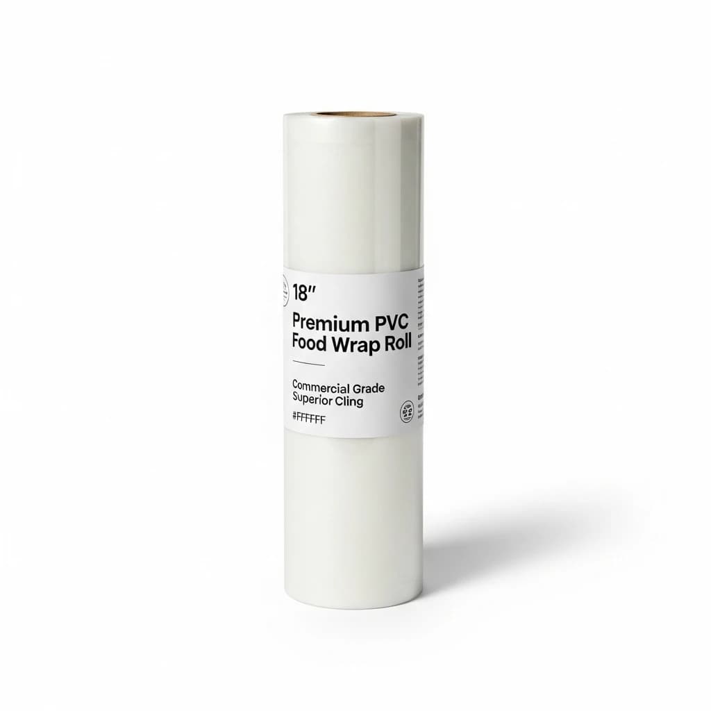 18" Premium PVC Food Wrap Roll | Commercial Grade Cling Film