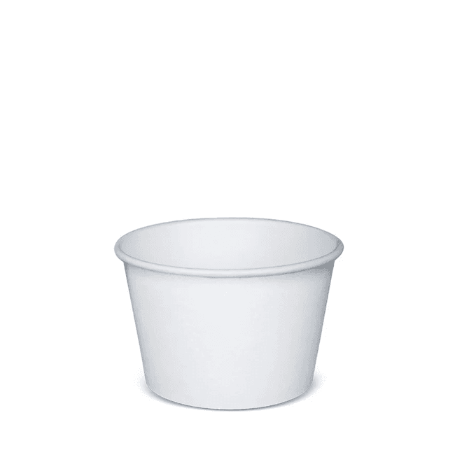 4oz Plain White Paper Soup and Sauce Cups (Base Only), 74mm | Case of 1000
