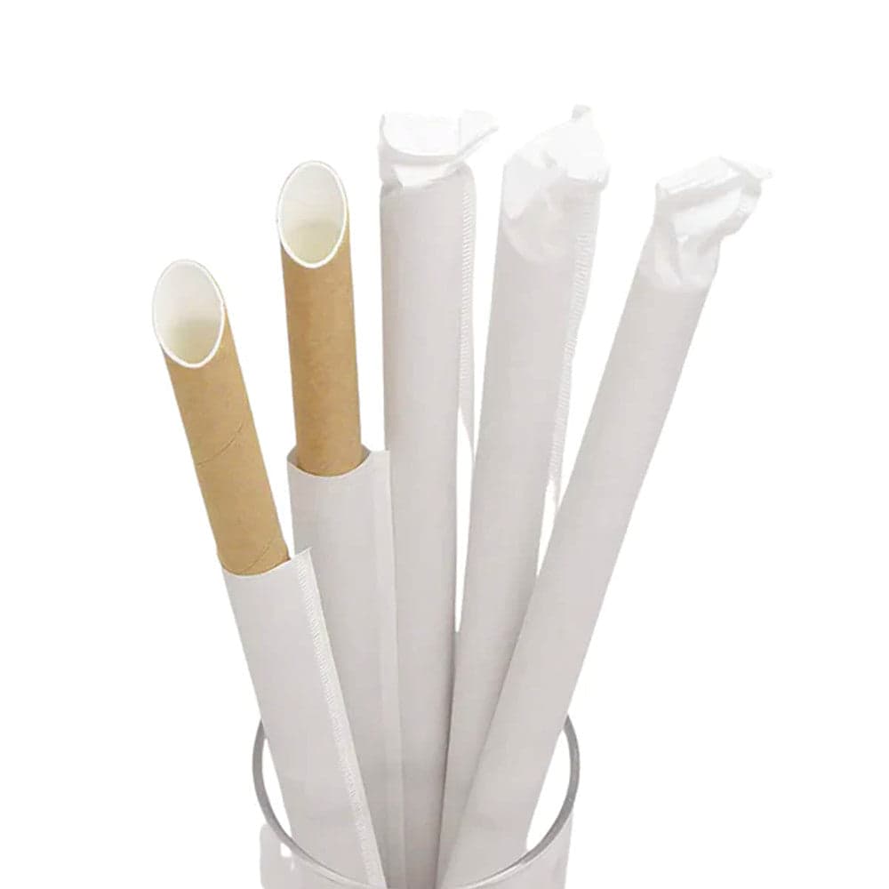 12x210mm Jumbo Individually Wrapped Kraft Paper Straws | 2000 Pcs