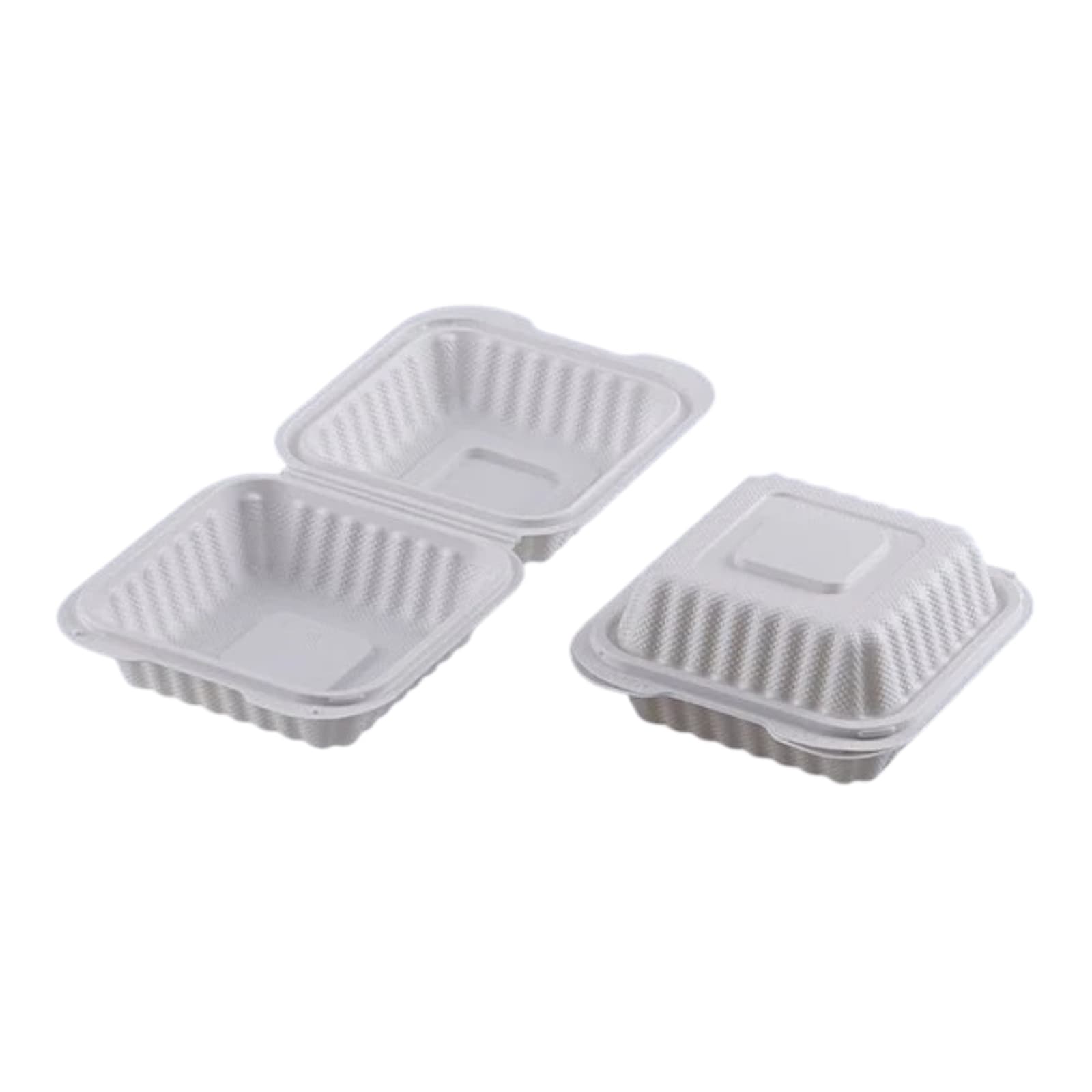 EP-51 5x5 White Plastic PP Hinged Clamshell Container | Pack of 250