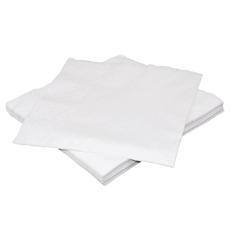 1-Ply White Lunch Napkins, 1/4 Fold | Bulk Case of 6000