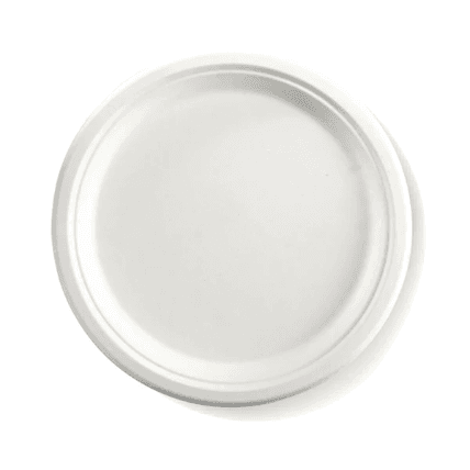 7" Sugarcane Round Plates | Eco-Friendly 1-Compartment Plate | Pack of 1000