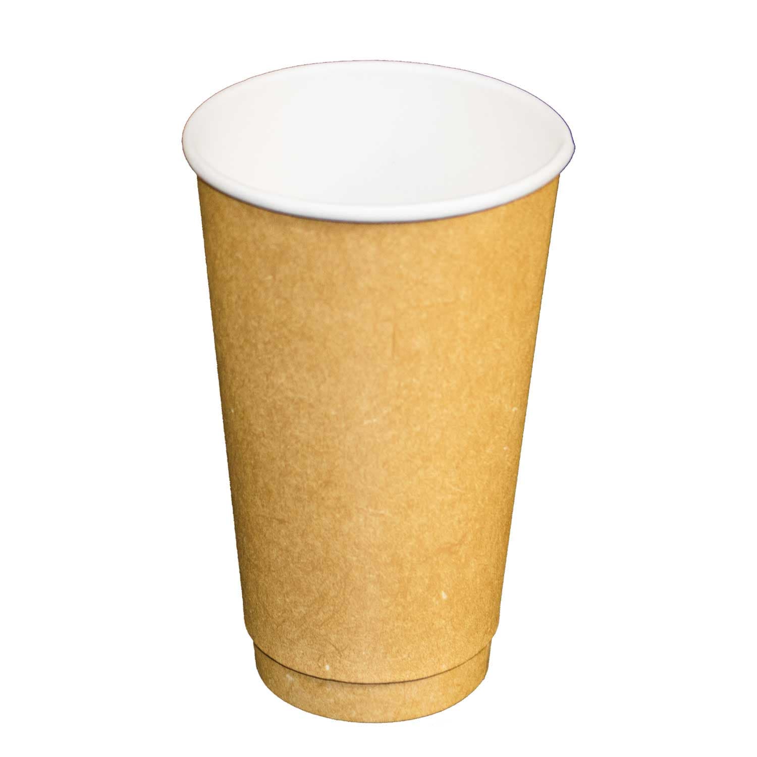 16oz Kraft Double Wall Hot Paper Coffee Cups | Bulk Case of 400