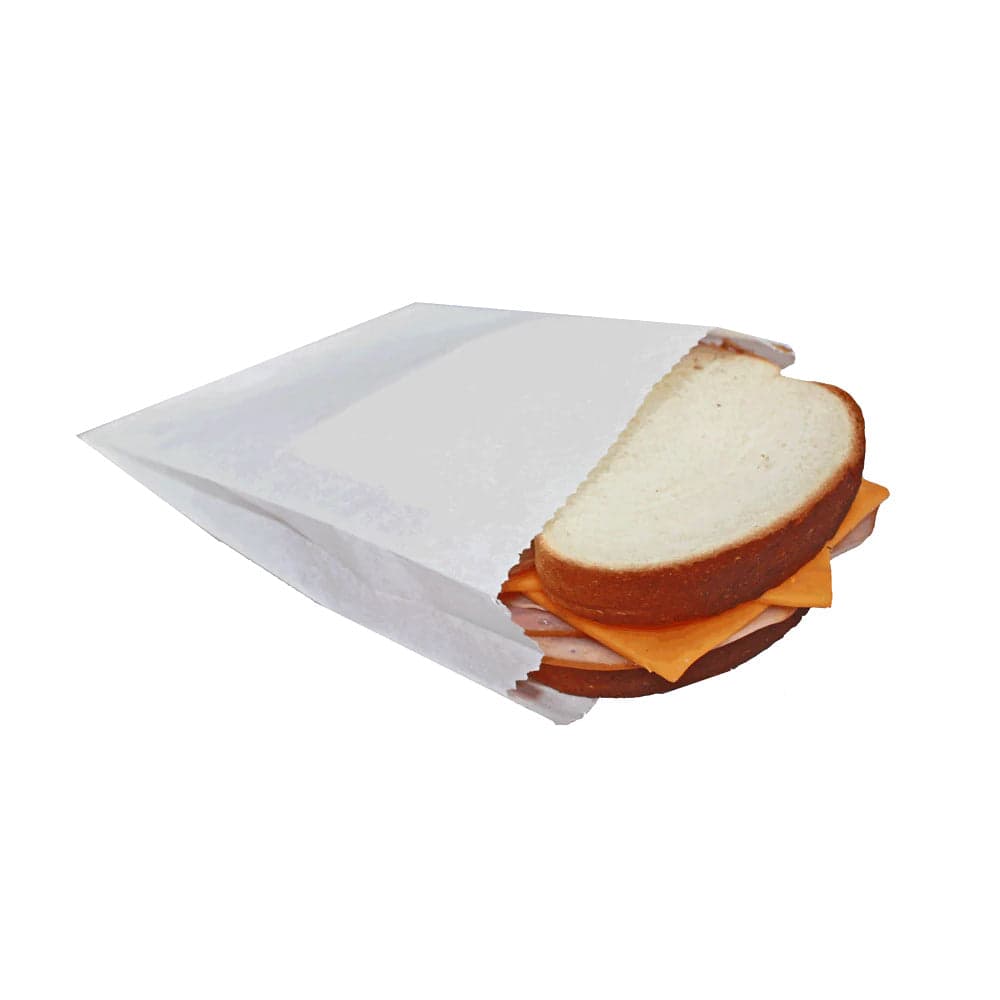 White Greaseproof Sandwich Bags (6 x 0.75 x 6.75") | 1000 Count - Image 1