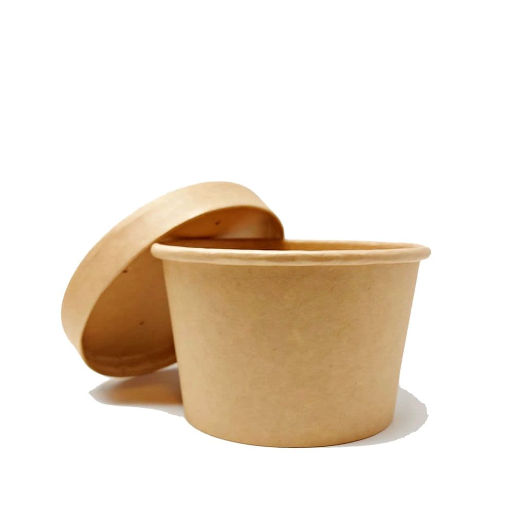 8oz Eco-Friendly Kraft Paper Soup Cup (90mm Base) | 1000 Count - Image 2
