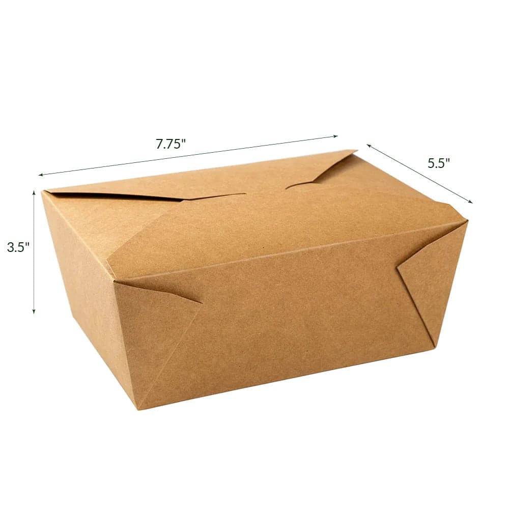 #4 Kraft Take-Out Box (98oz) - 8.5" x 6.25" x 3.5" | Pack of 200 - Image 2