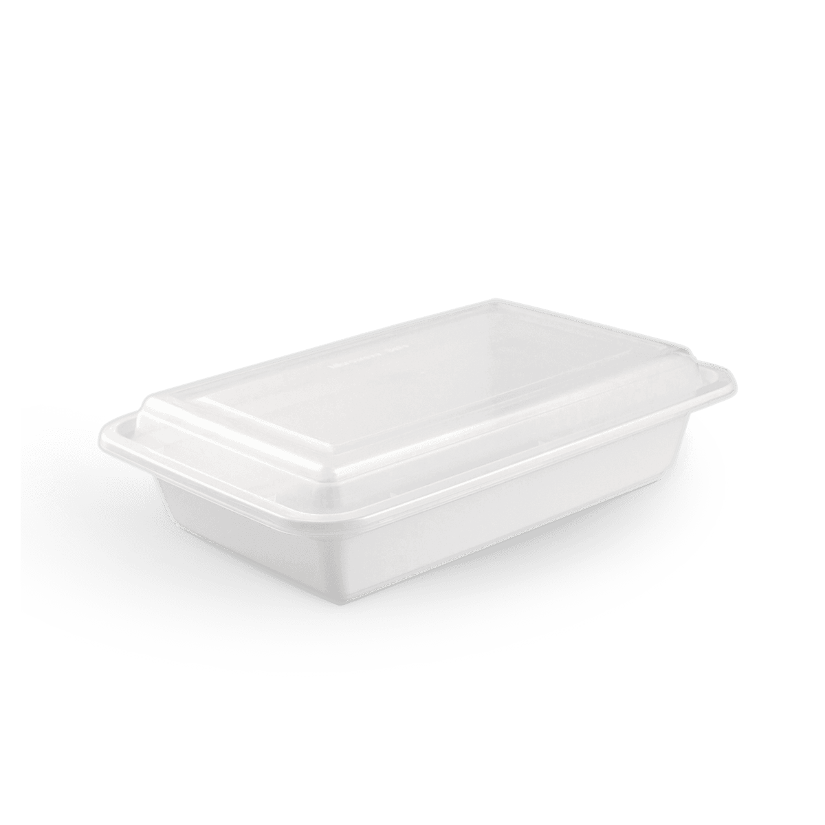 28oz White Rectangular Recyclable PP Container with Lid | 150 Sets