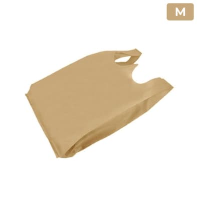 Medium Brown Non-Woven T-Shirt Bags (10+6x20) | Bulk Pack of 500