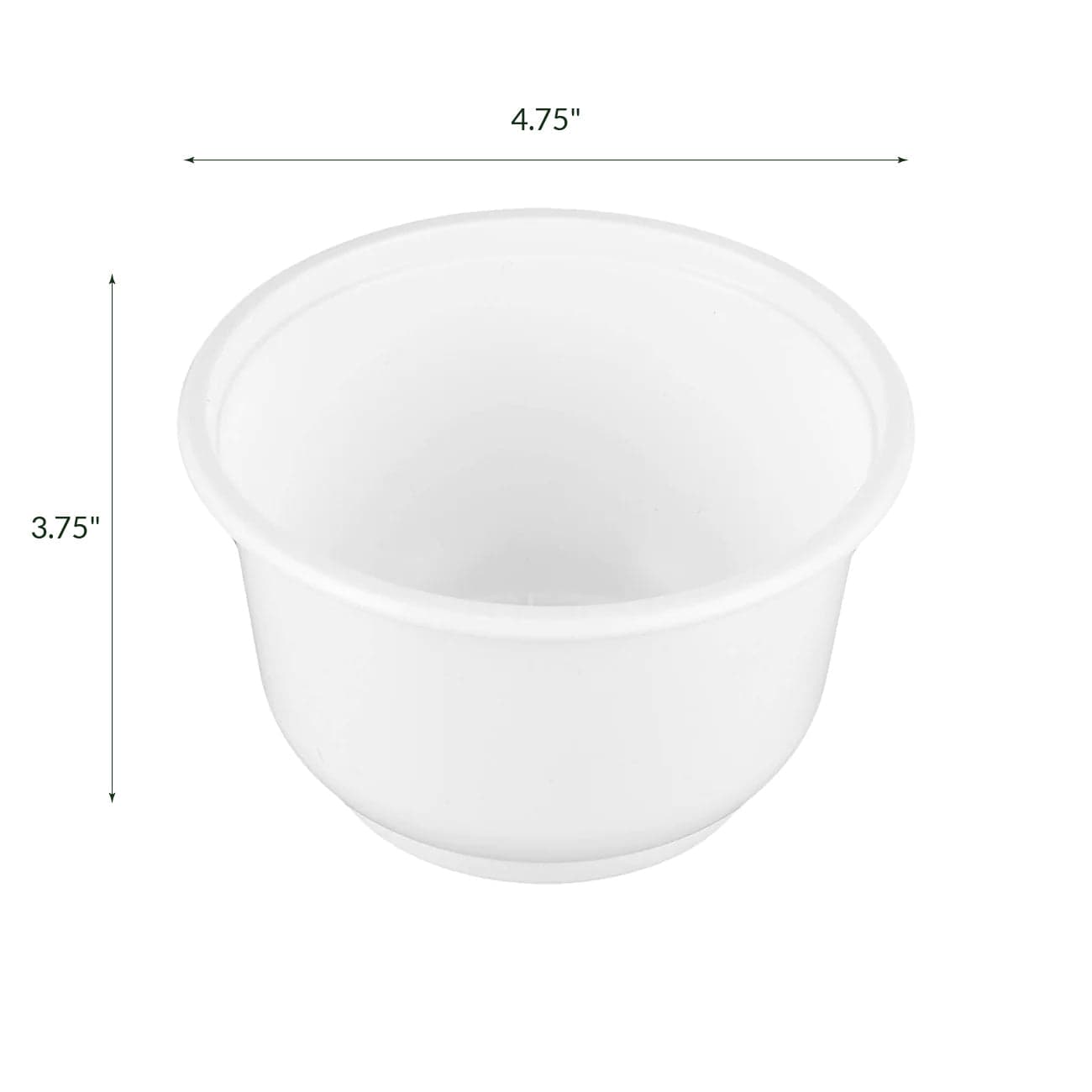 16oz White Polypropylene (PP) Round Bowls | Base Only | Case of 1000 - Image 2
