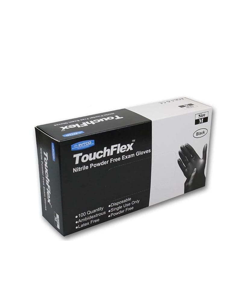 TouchFlex 4.8 mil Black Powder Free Nitrile Gloves | 100 Count - Image 2