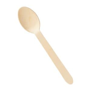6.5" Compostable Birch Wood Spoons (160mm) | Bulk Pack of 1000