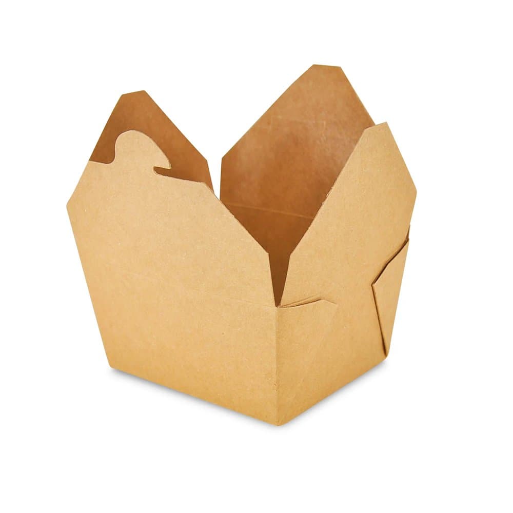 #1 Kraft Take-Out Box (4.5 x 3.5 x 2.5") | 26oz Capacity | 400 Count - Image 3