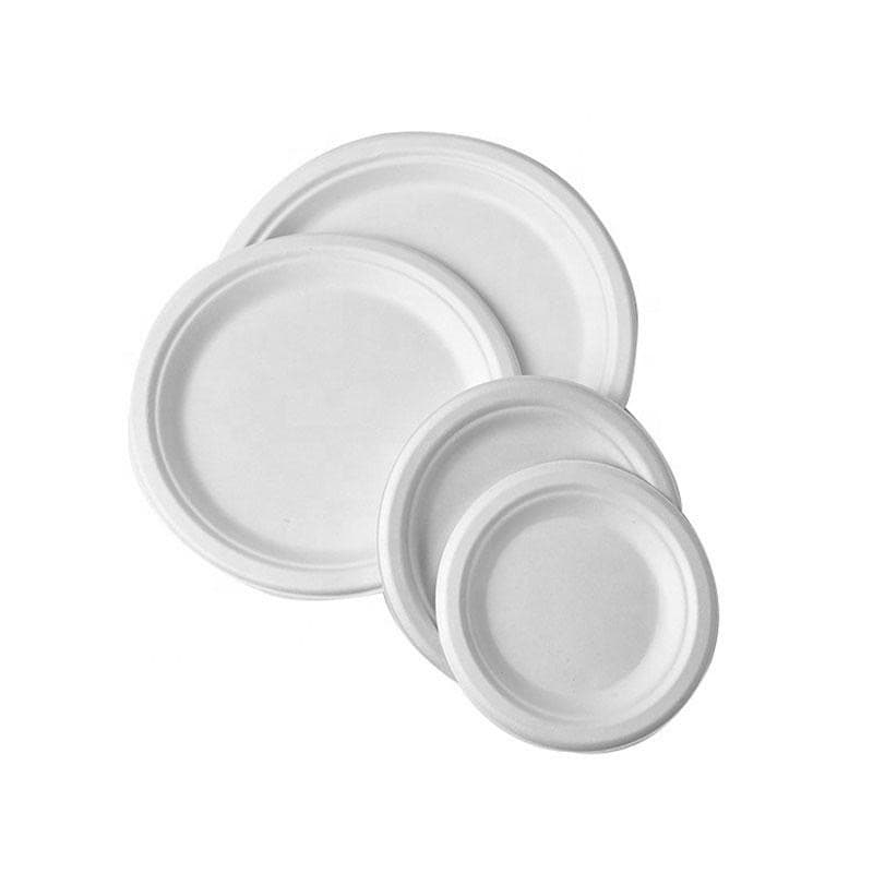 9-Inch Round Biodegradable Sugarcane Bagasse Plate | Bulk Pack of 500