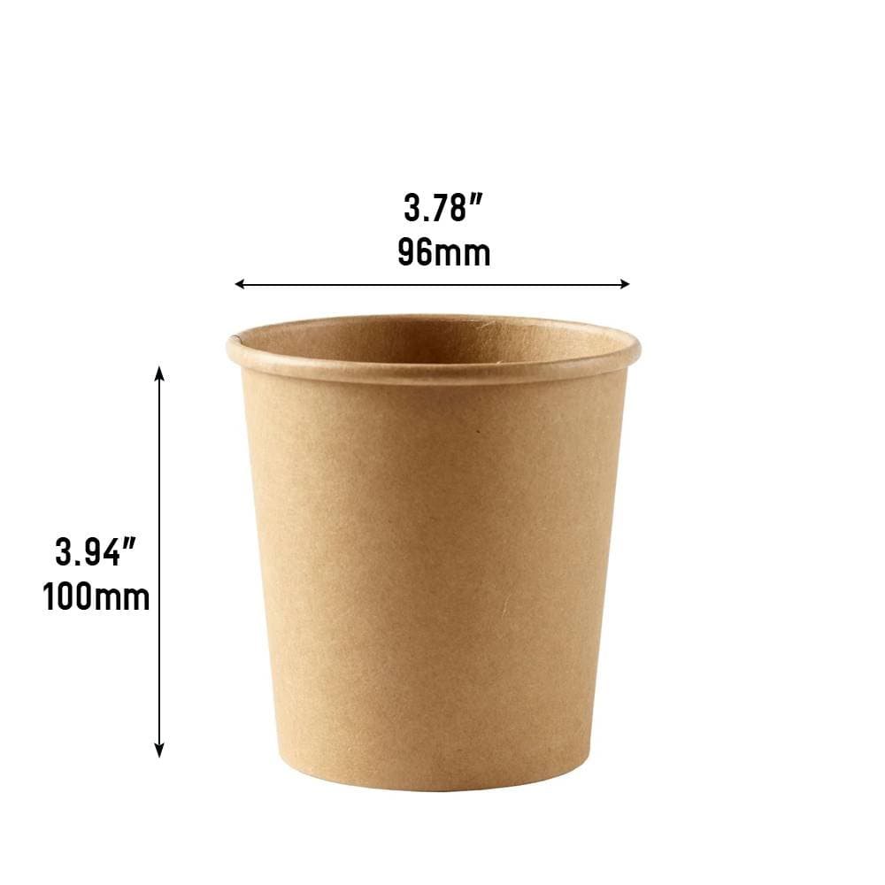 16oz Kraft Paper Soup Cup (Base Only) | Eco-Friendly Takeaway | 500 Pcs - Image 2