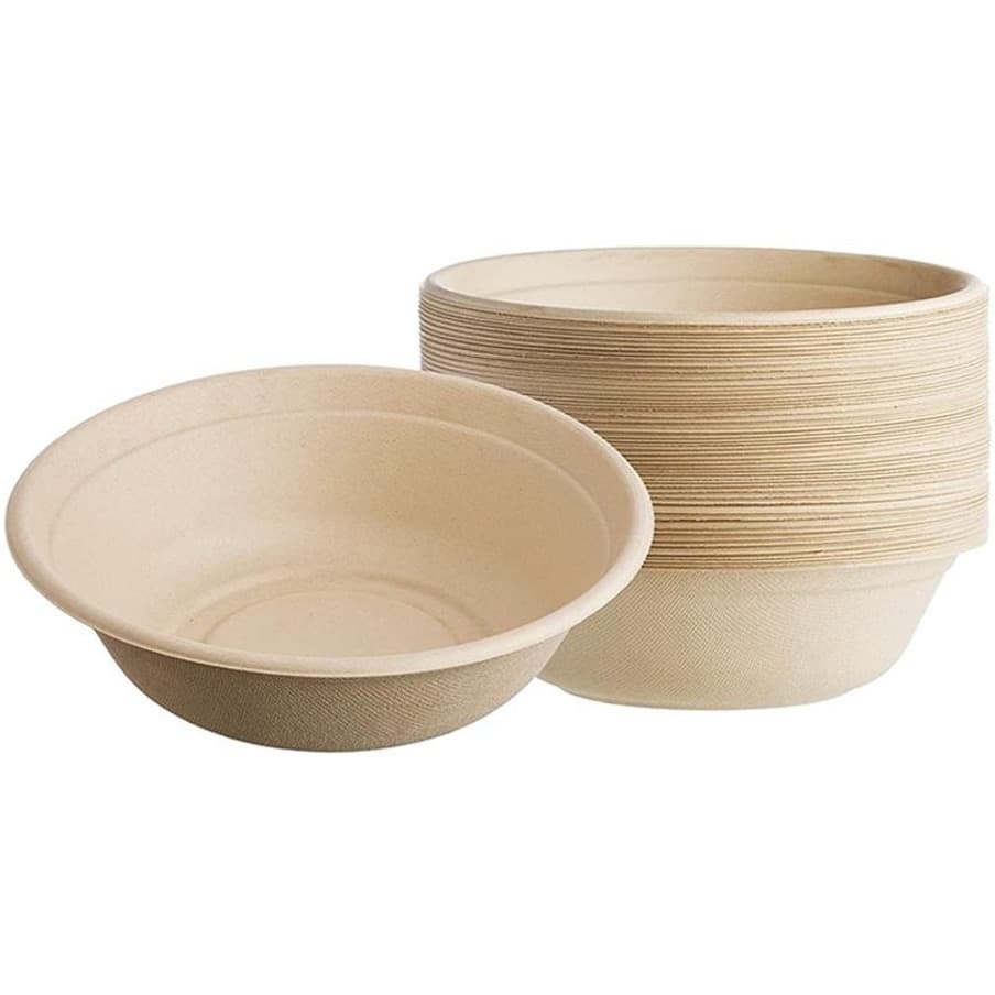 32oz Sugarcane Round Bowl | Eco-Friendly Bagasse Container | 500 Pack