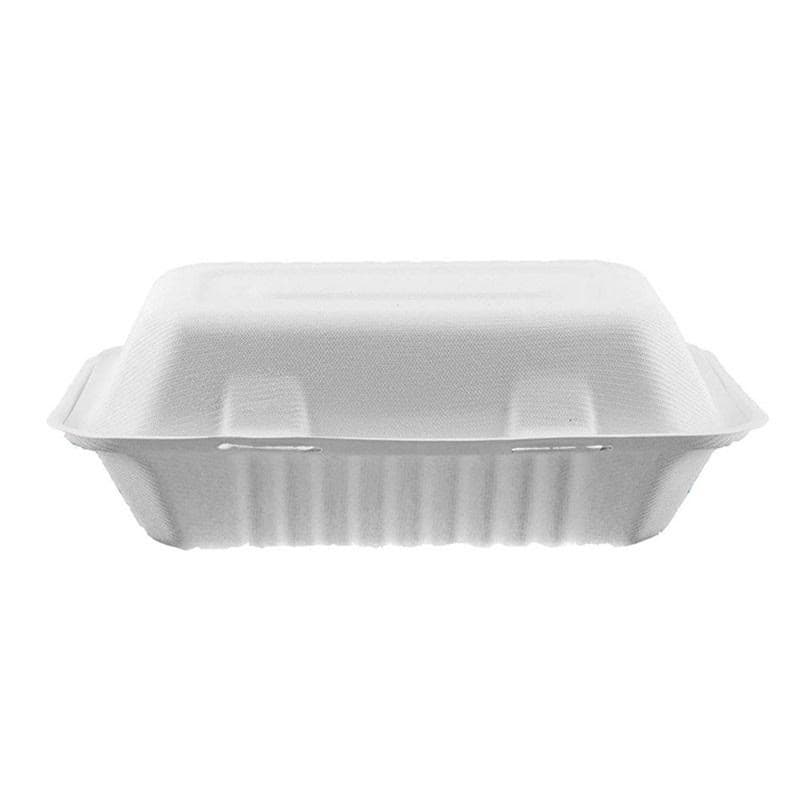 9x6" Biodegradable Sugarcane Bagasse Clamshell Box | Pack of 250 - Image 3