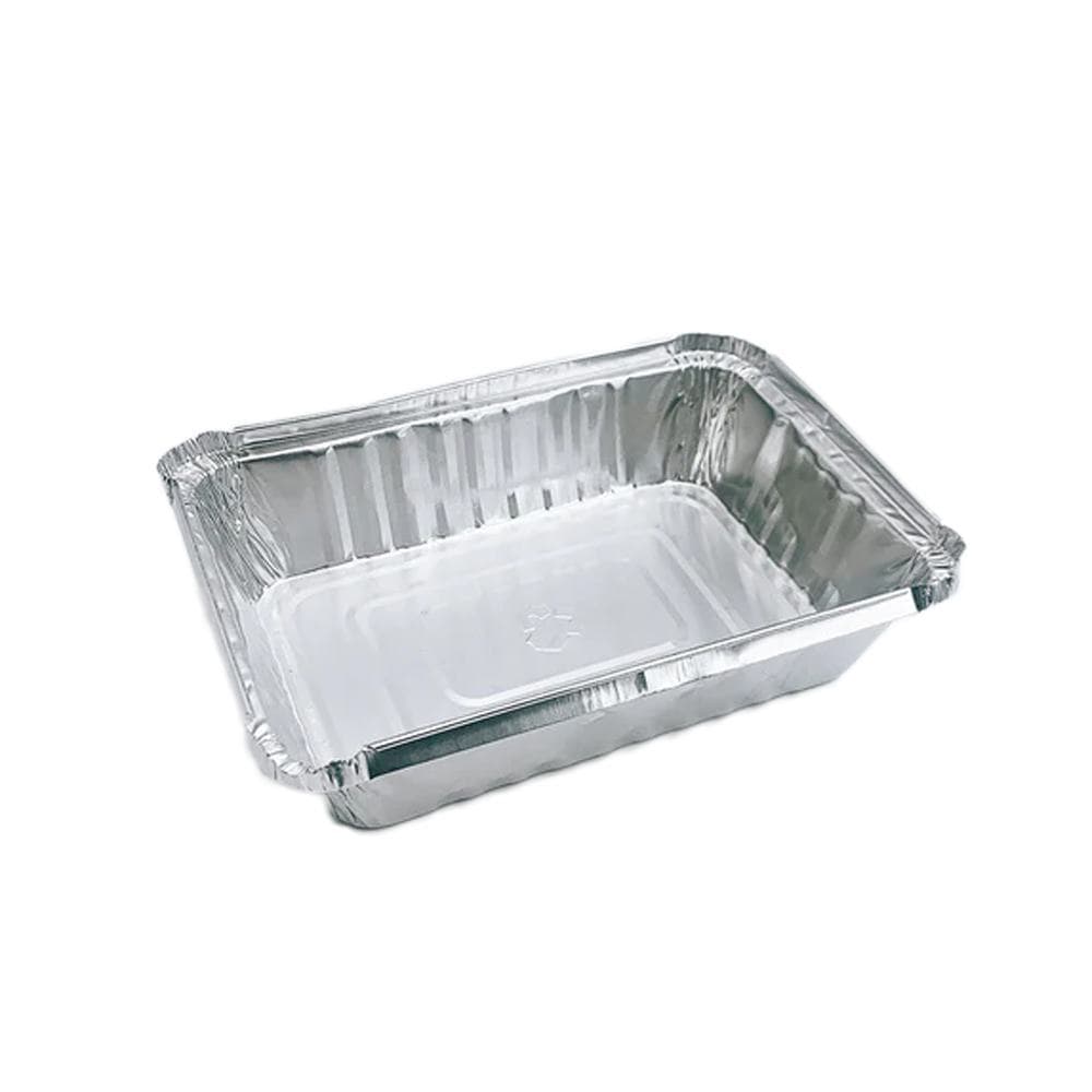 5" x 8" Aluminum Foil Take-Out Containers with Lids | Pack of 500 - Image 2