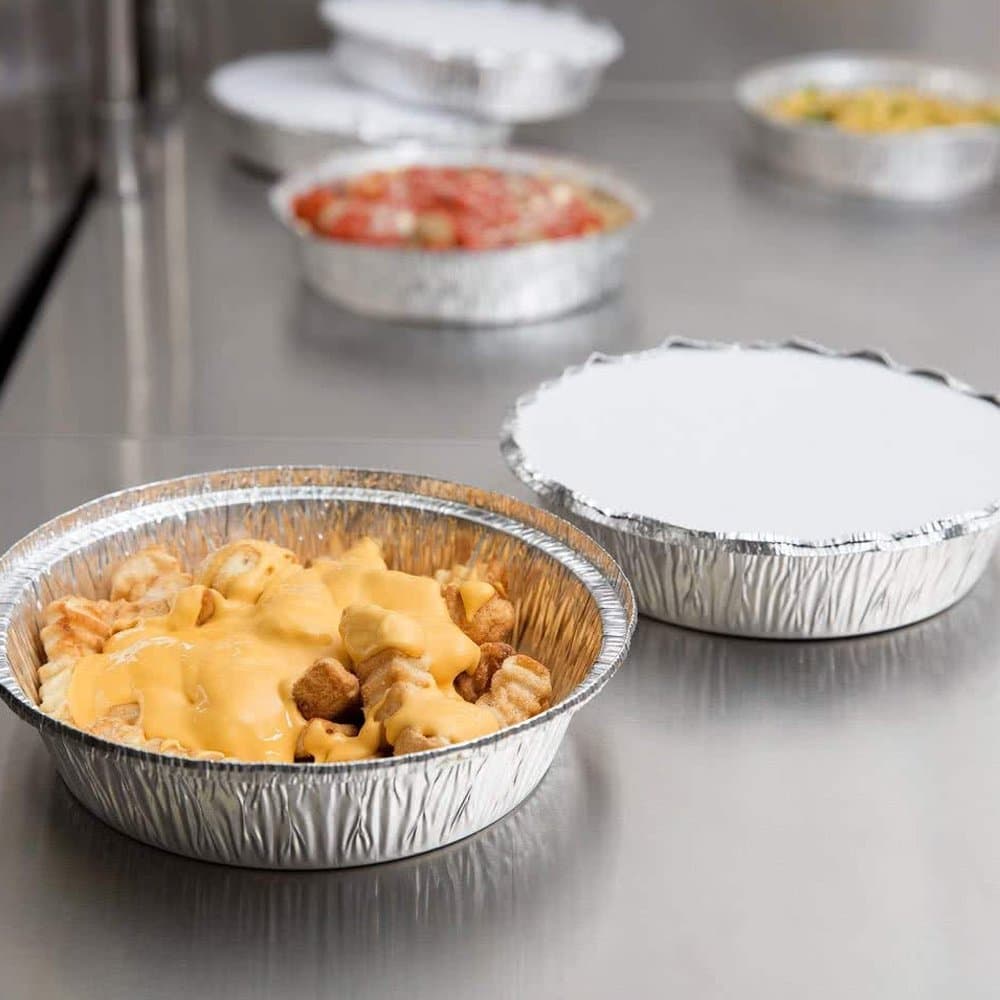 8" Round Aluminum Foil Container (Base Only) | Pack of 500 - Image 3