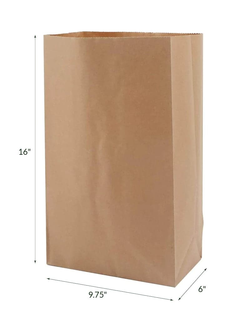 #535 Heavy-Duty 35lb Kraft Paper Bags (9.75x6x16″) | 500 Count - Image 2