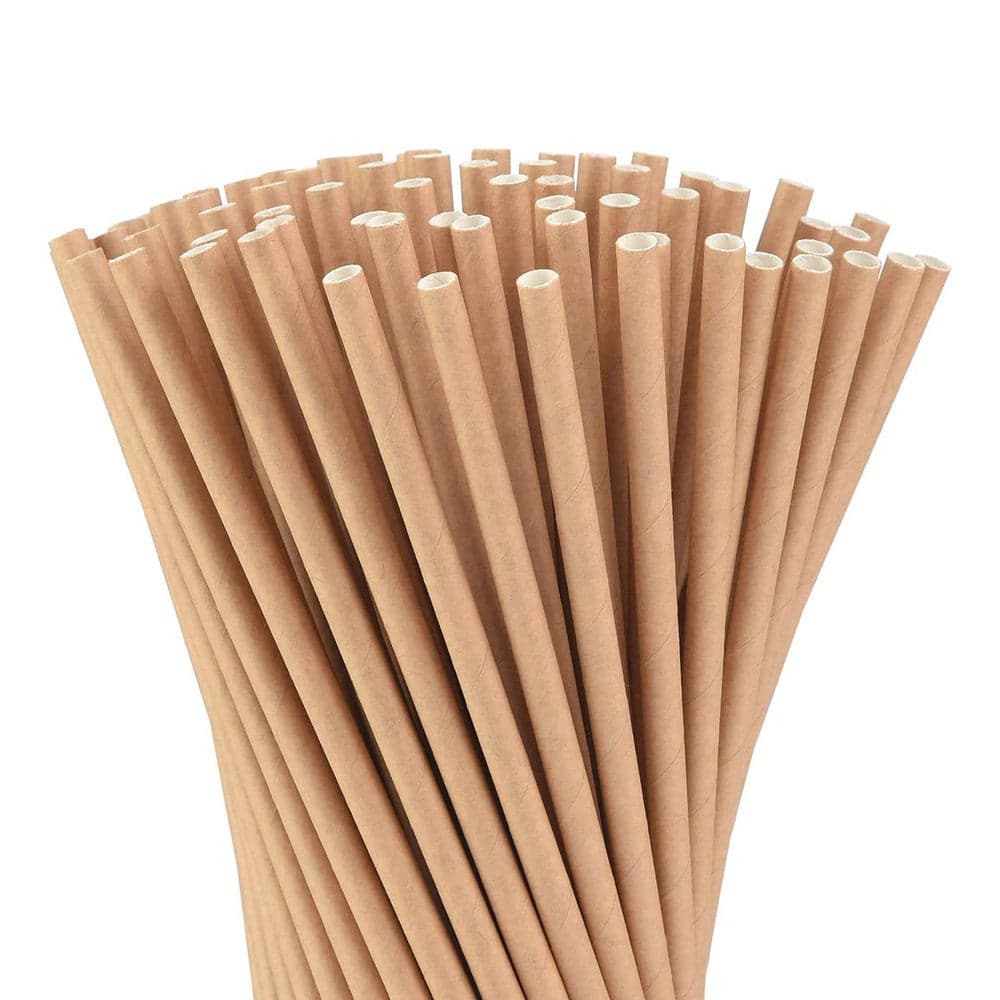 6x220mm Individually Wrapped Kraft Paper Straws | Pack of 5,000