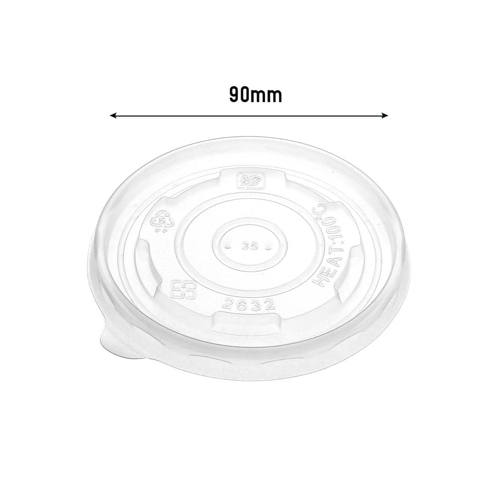 90mm Clear PP Plastic Lids for PB260 & PB320 Paper Bowls | 1000 Pack - Image 2